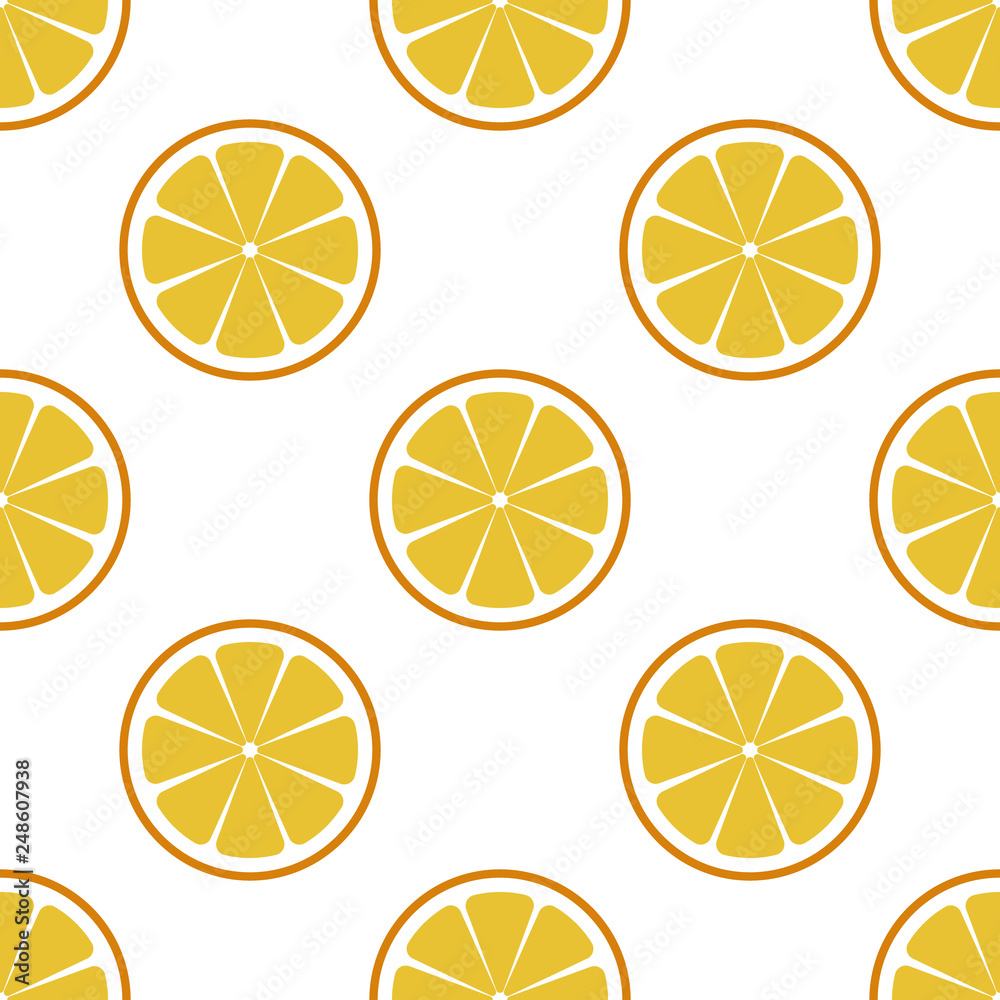 Orange sliced. seamless pattern orange on white background. EPS 10. Vector illustration