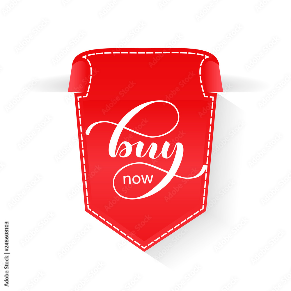 Buy Now lettering Label. Vector Illustration Buy Now lettering Label. Vector Illustration