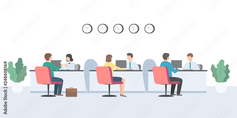 Obraz premium Office employees advise clients