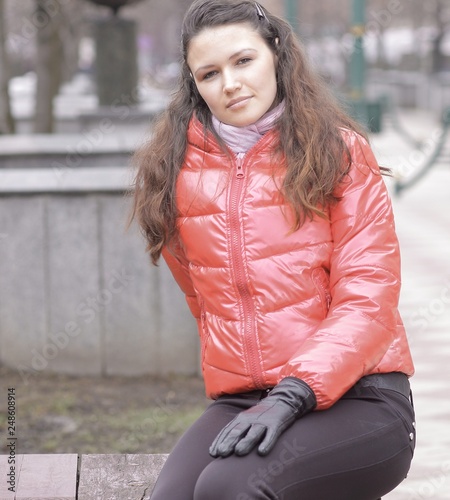 Obraz na płótnie close up.portrait of a young woman on blurred background w salonie