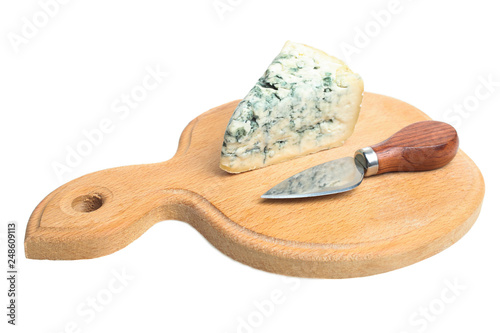Blue cheese and knife