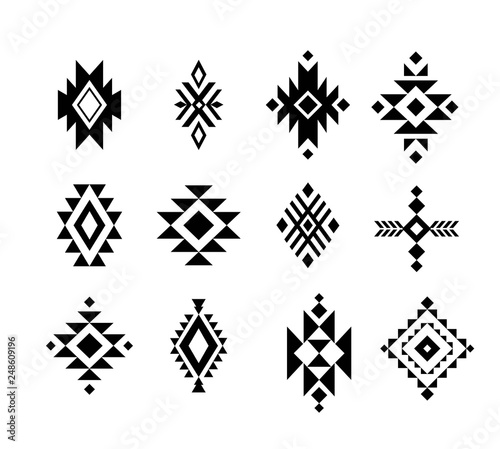 Aztec/ Tribal shapes, symbols collection vector set