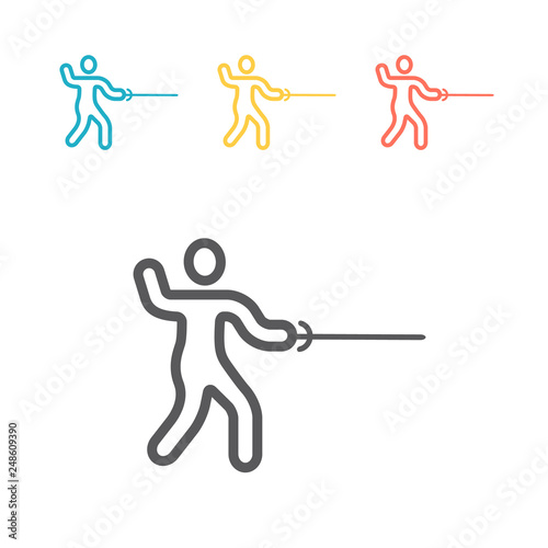 Swordsman line icon. Vector sign for web graphics.