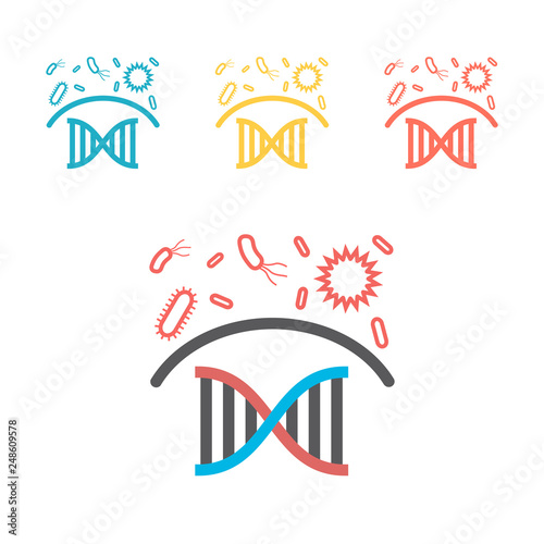 Immunity system line icon. Human immune system vector design. Virus and bacteria illustration