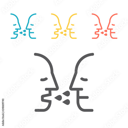 Airborne infection. Line icon. Vector sign for web graphic.