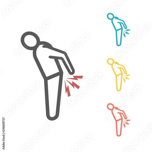 Hemorrhoids line icon. Itchy symbol. Vector sign for web graphic.