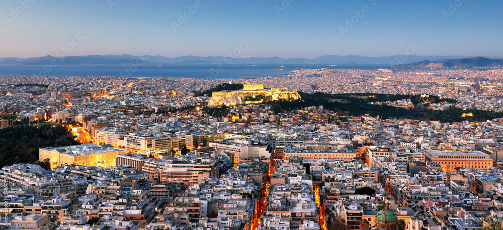 Greece - Athens skyline with acropolis at night Greece - Athens skyline with acropolis at night