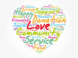 Love heart word cloud, emotion, marriage,valentine, friendship concept background