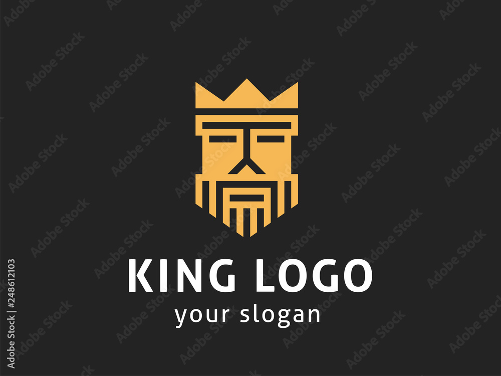 Vector design template of a king with crown.