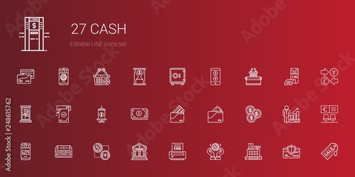 cash icons set