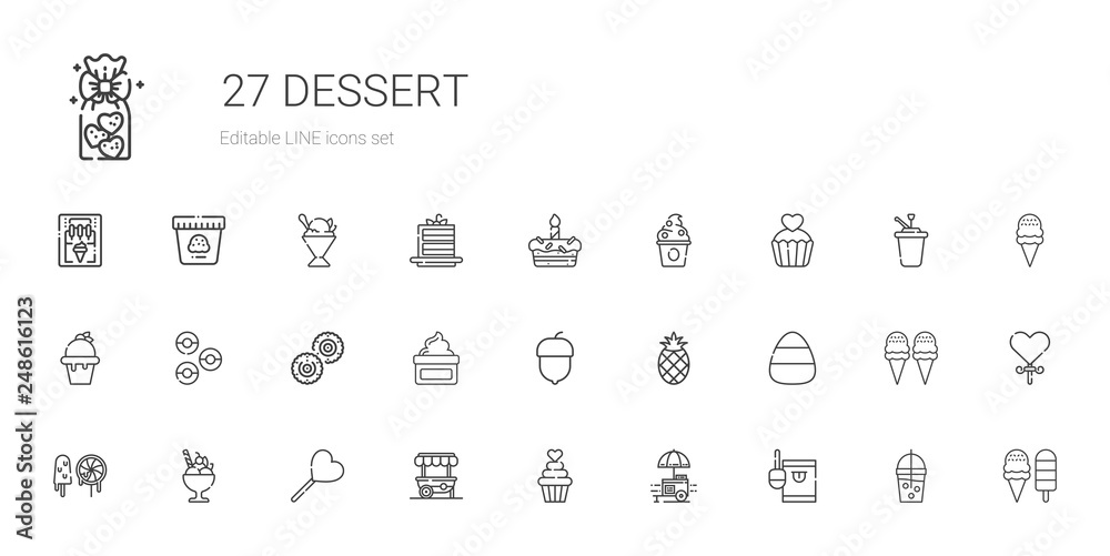 dessert icons set dessert icons set