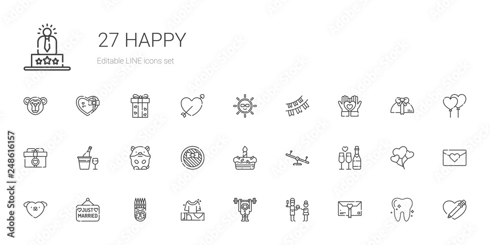 happy icons set