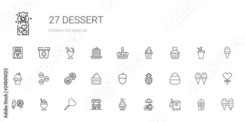 dessert icons set