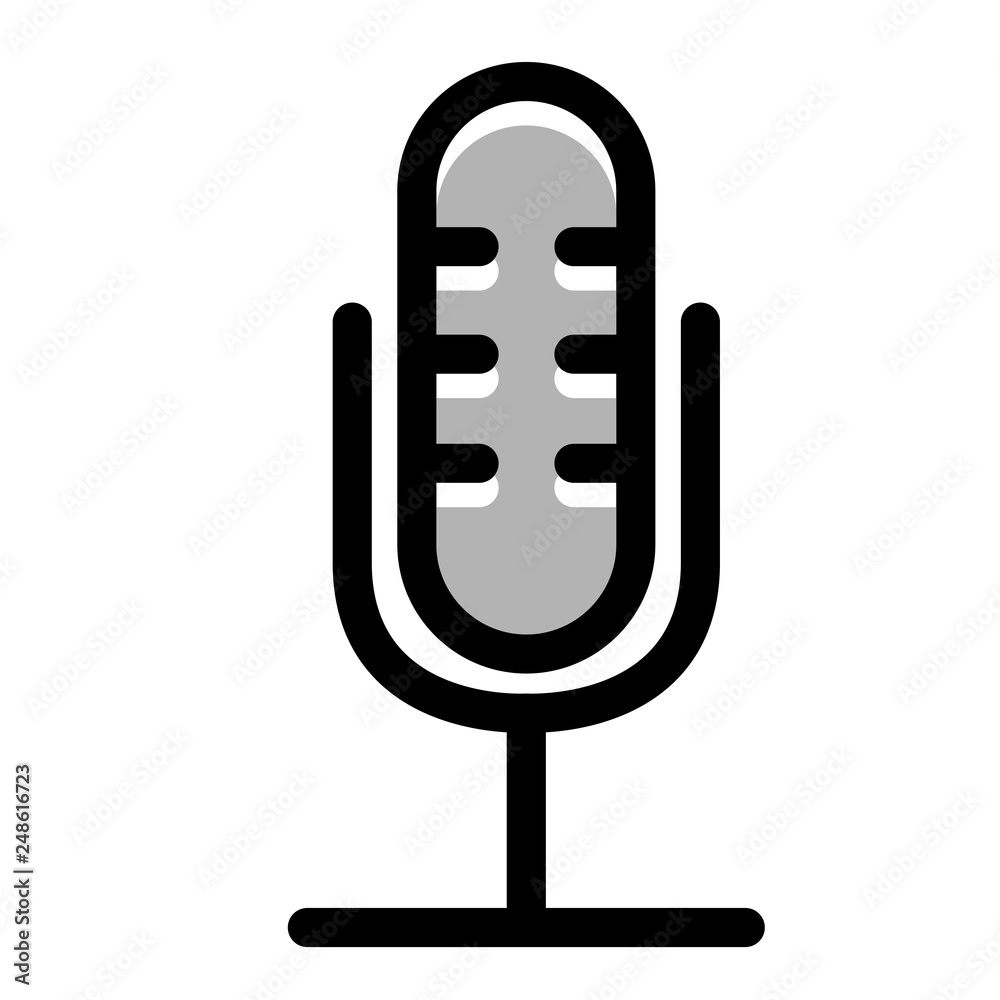 Condenser microphone LineColor illustration Condenser microphone LineColor illustration