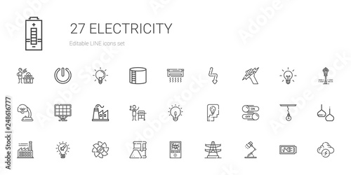 electricity icons set