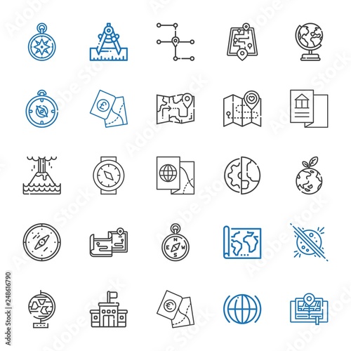 geography icons set