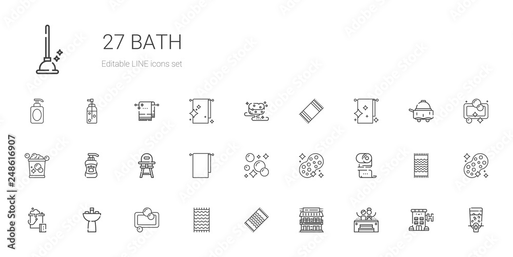 bath icons set