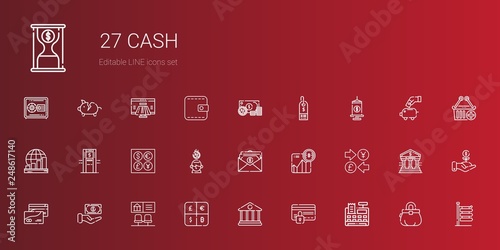cash icons set