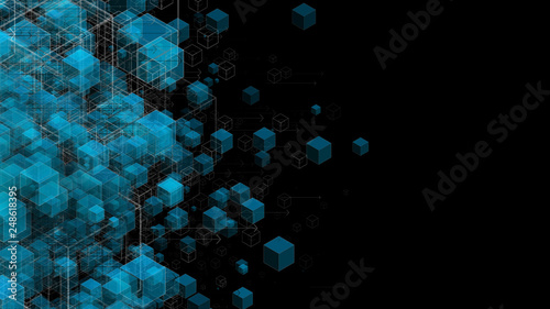 New technology corporate business and development conceptual background, on black