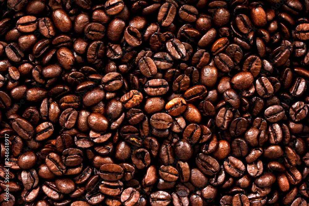 Fototapeta premium Roasted coffee beans background