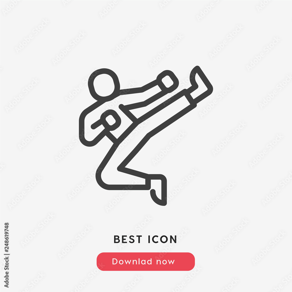 karate icon. taekwondo icon vector symbol. Linear style sign for mobile concept and web design. karate symbol illustration. Pixel vector graphics - Vector karate icon. taekwondo icon vector symbol. Linear style sign for mobile concept and web design. karate symbol illustration. Pixel vector graphics - Vector