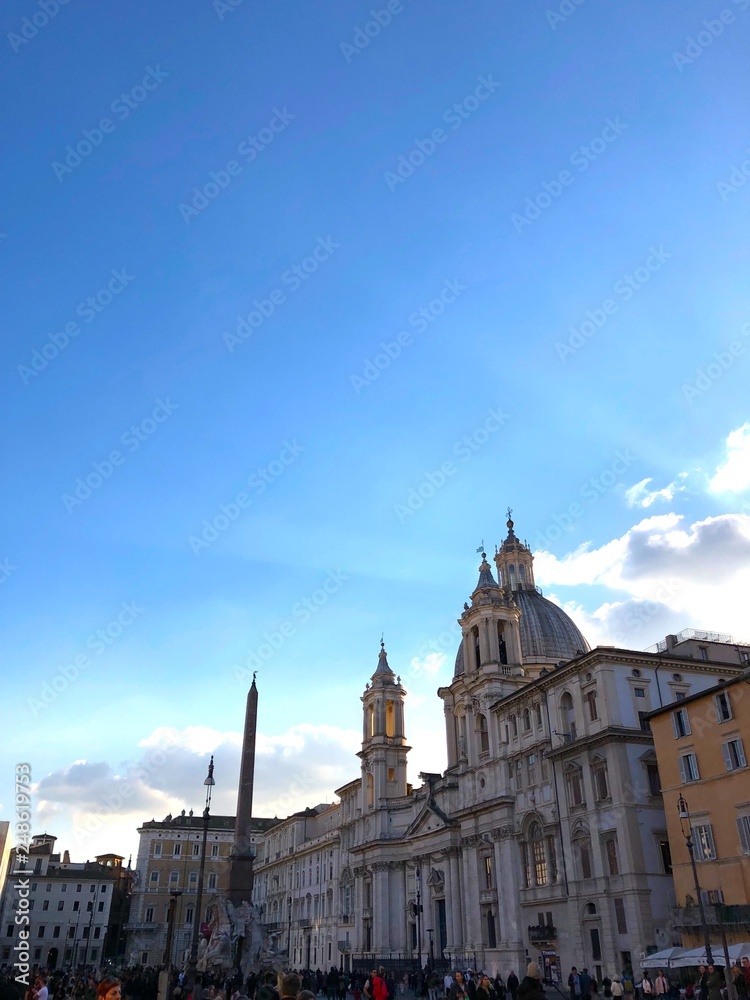 Piazza Navona in inverno, Roma, Italia