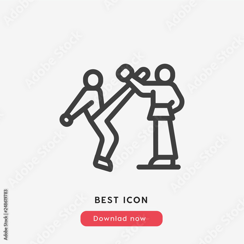 karate fight icon vector