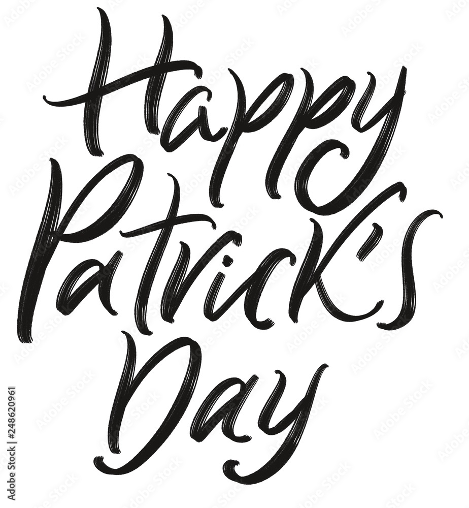 Happy Saint Patrick's day vector challigraphy, isolated on white background. Saint Patrick's holiday invitation and greeting. Happy Saint Patrick's day vector challigraphy, isolated on white background. Saint Patrick's holiday invitation and greeting.