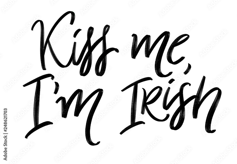 Kiss me i'm irish handwriting vector calligraphy, isolated on white background. Kiss me i'm irish handwriting vector calligraphy, isolated on white background.