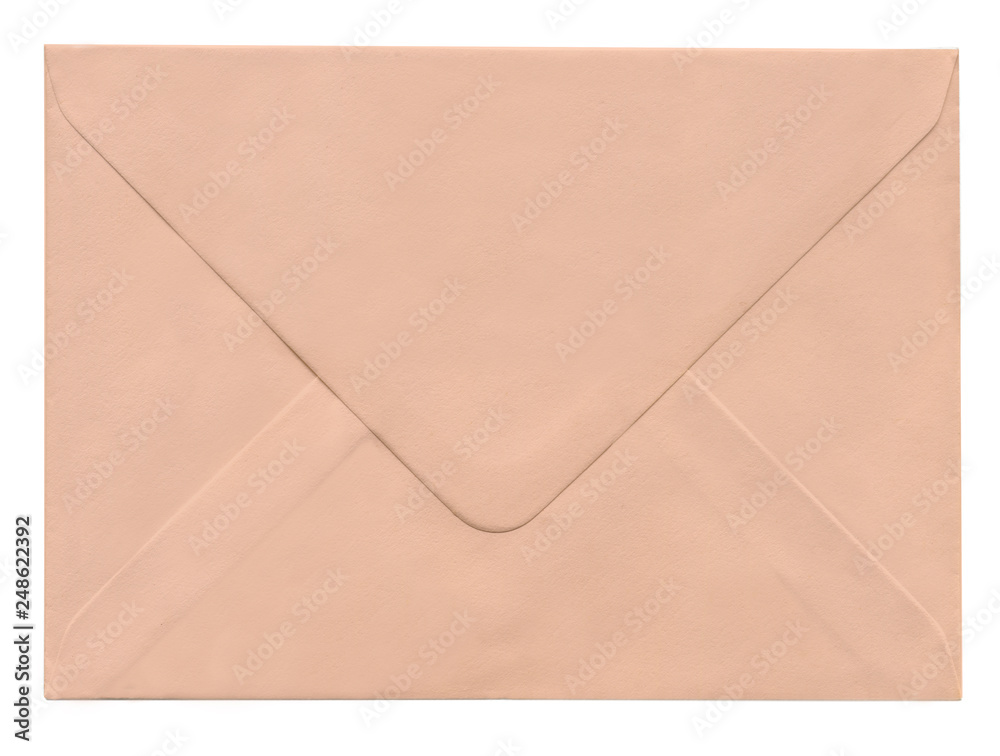 Light brown envelope, isolation on white background. High detail. Light brown envelope, isolation on white background. High detail.