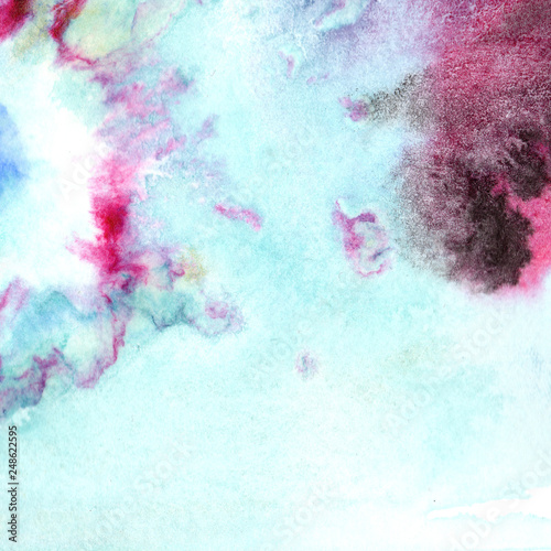 Abstract watercolor paper splash shapes isolated drawing. Illustration aquarelle for background. © yanushkov