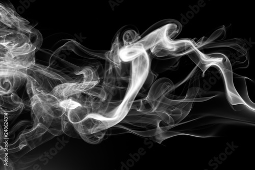 white smoke abstract on black background, fire design
