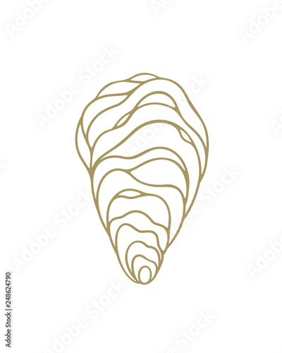 Oyster logo. Isolated oyster  on white background