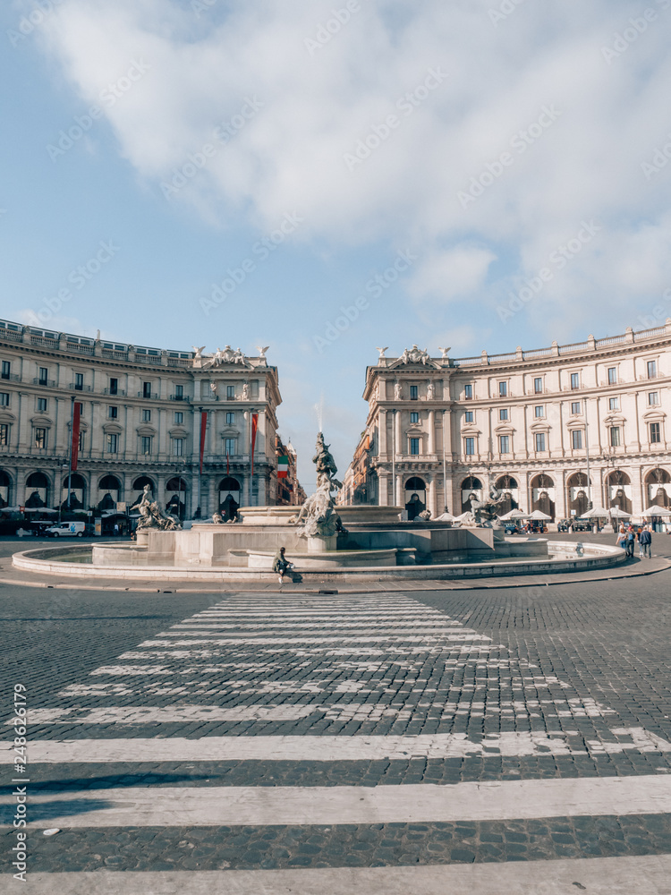 Plaza de Republica in Rome, Italy
