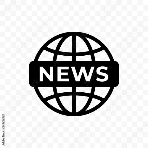 News world globe vector icon. Web newsletter and app linear symbol
