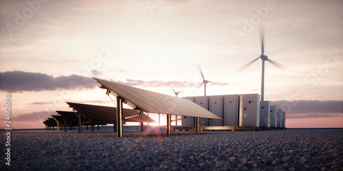 Fototapet Dawn of new renewable energy technologies