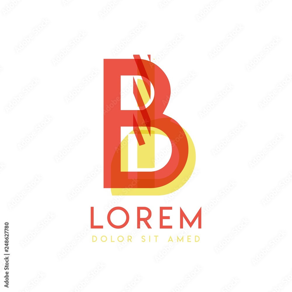 Obraz premium IB colorful logo design with pink orange and gray color that can be used for creative business and advertising. BI logo is filled with bubbles and dots, can be used for all areas of the company.