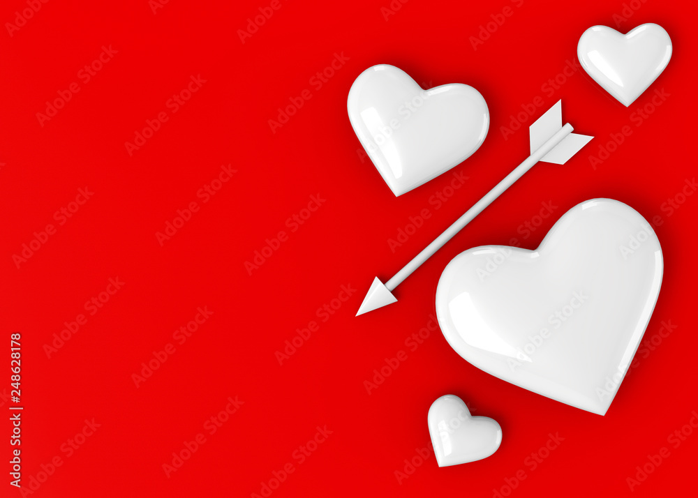 Heart and Arrow Background -3D