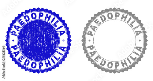 Bilde på lerret Grunge PAEDOPHILIA stamp seals isolated on a white background