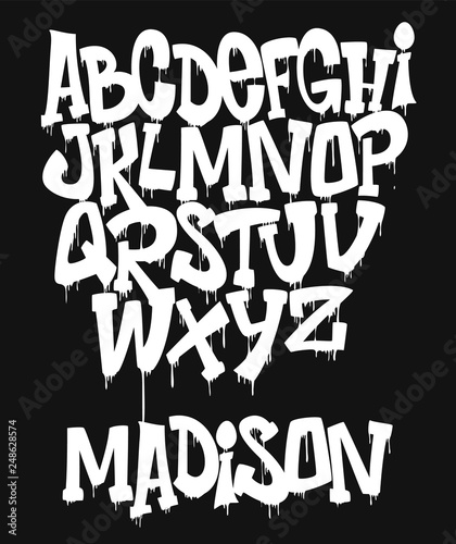 Marker Graffiti Font handwritten Typography vector illustration