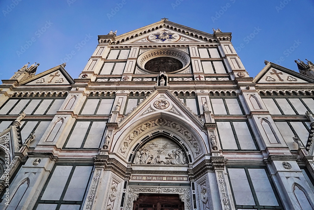 Facade of Santa Croce basilica, Florence, Italy