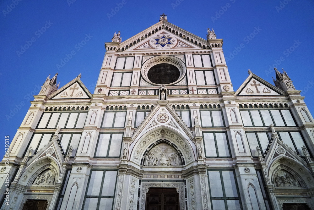 Facade of Santa Croce basilica, Florence, Italy