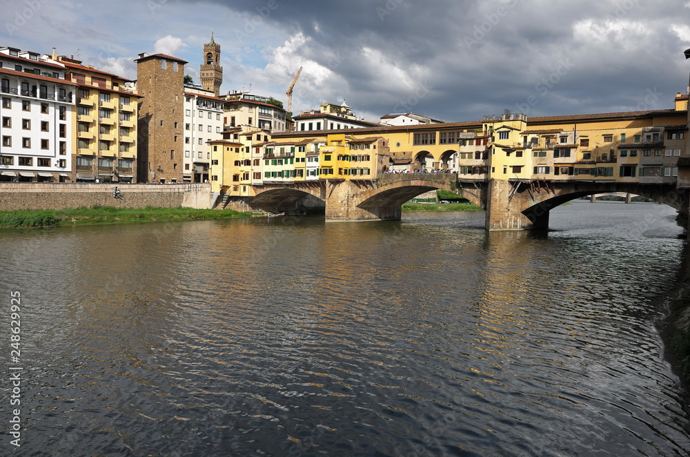 Ponte Vecchio on a cloudy days, Florence, Italy