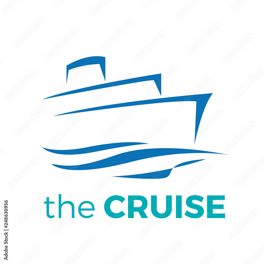 Vector logo cruise, ship drawing graphic design Vector logo cruise, ship drawing graphic design