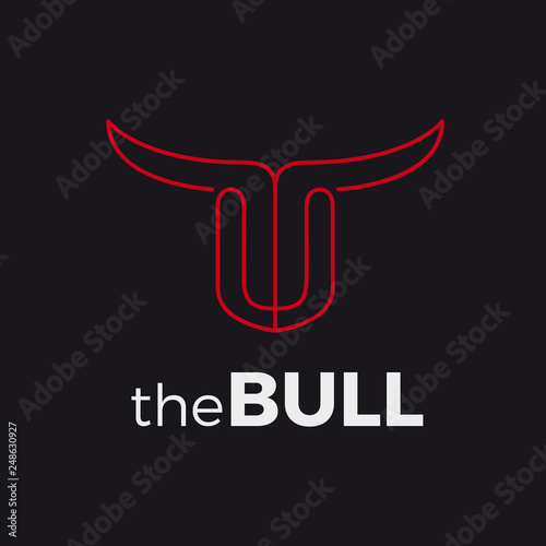 Vector logo bull. Concept of strength and virility