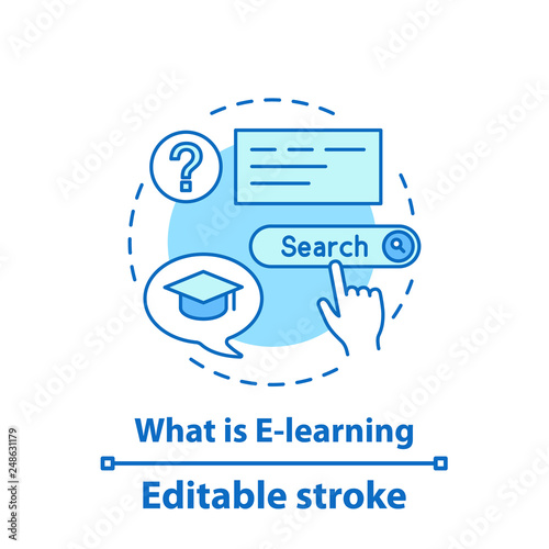 E-learning courses concept icon