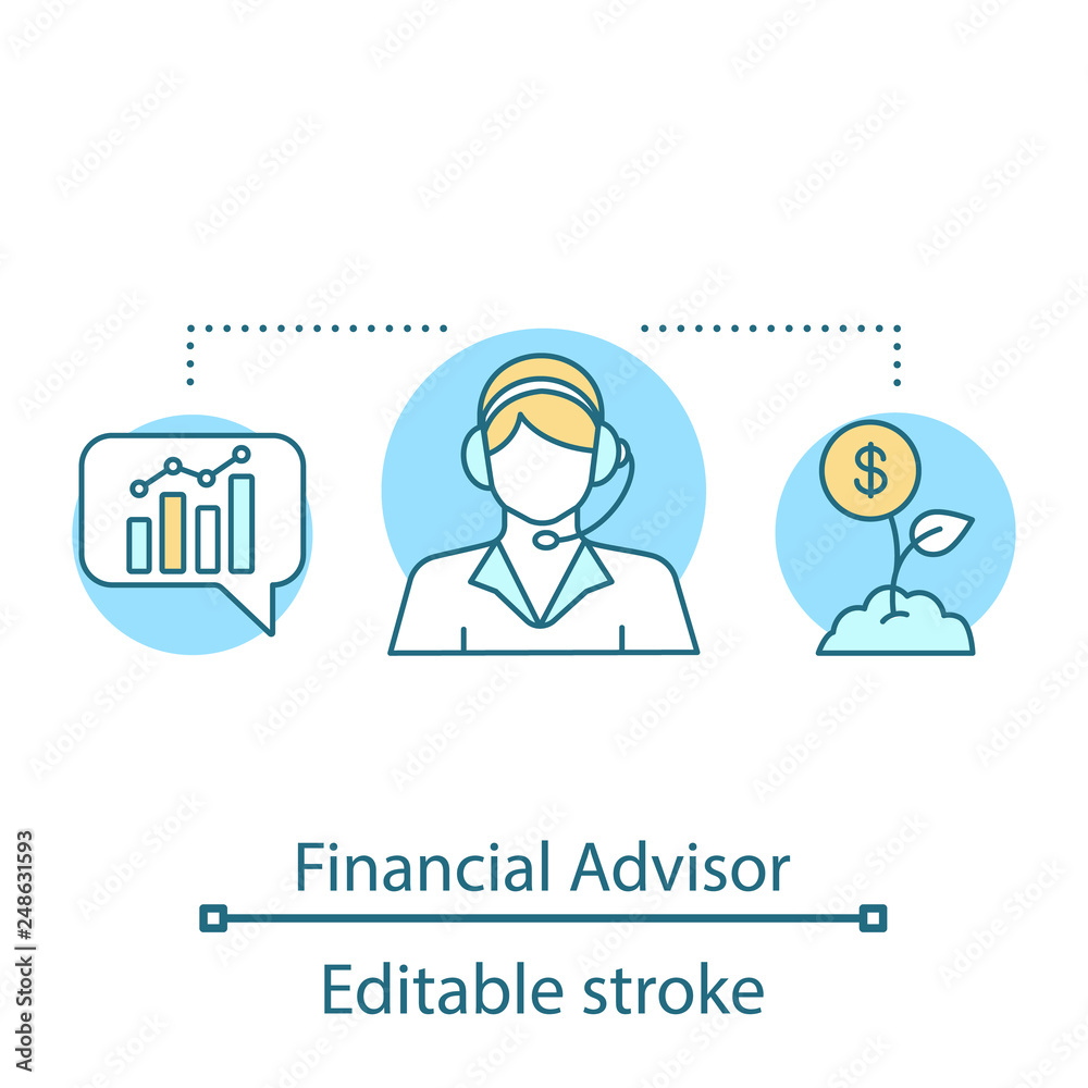 Financial advisor concept icon Financial advisor concept icon