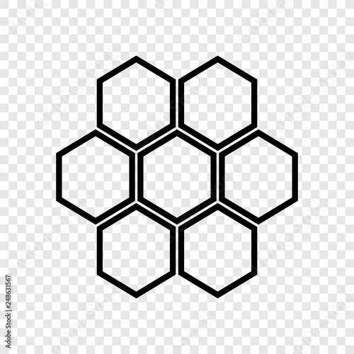 Honeycomb icon vector on transparent grid