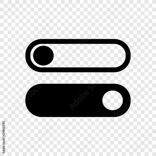 On off, switch icon on transparent grid