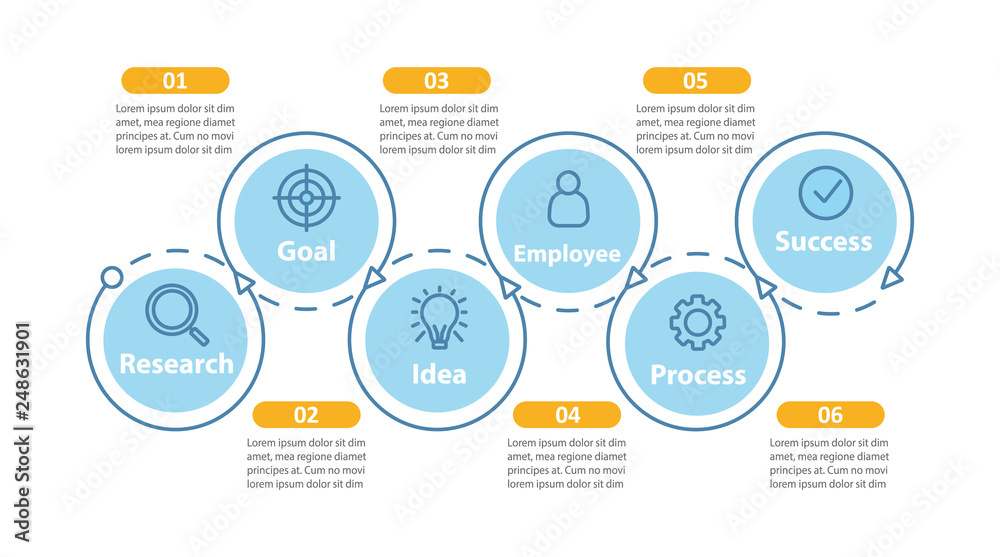 Goal setting and achieving vector infographic template Goal setting and achieving vector infographic template